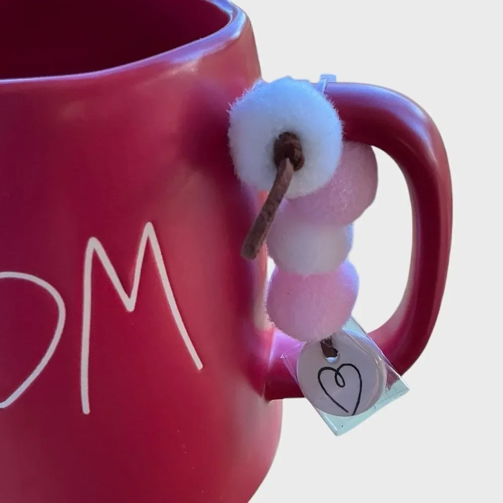 Rae Dunn MOM Red Mug Heart Charm 2024 Release NWT